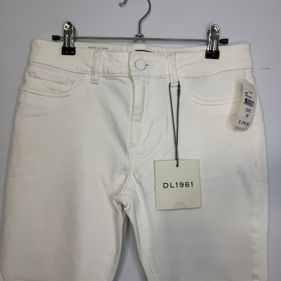 DL1961 Florence Cropped Skinny Jeans White Porcelain Size 28 NWT - Picture 3 of 14